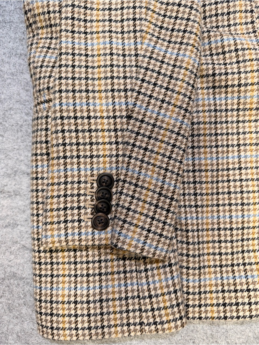 GAP Double Breasted Plaid Blazer Size 8 Wool Blend Houndstooth Blue Lined - Picture 10 of 11
